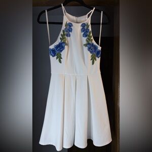 B. Darlin Floral Embroidered White Dress